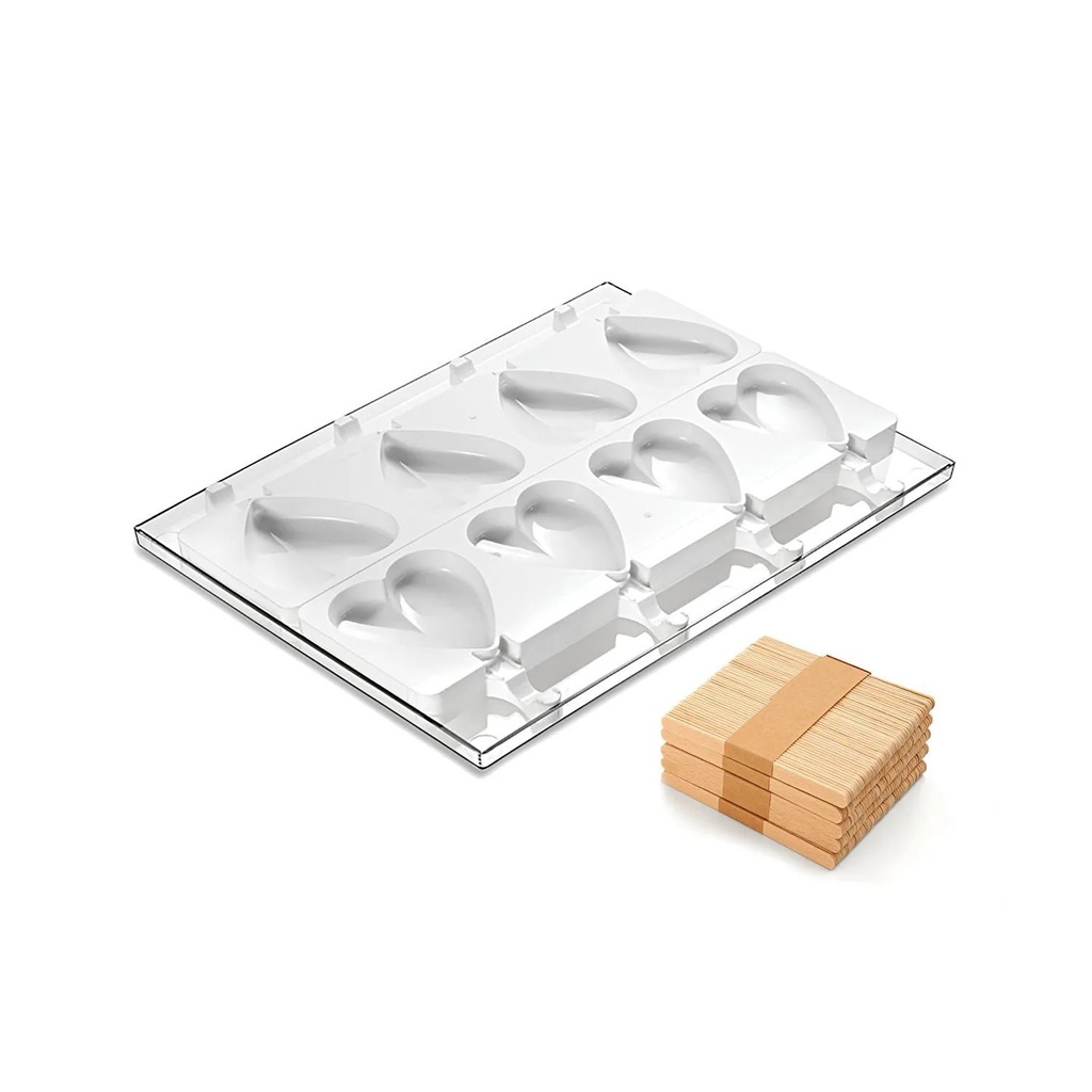 Gel03 Heart-Ic- Set 2 Silicone Mould 91X85 H 23 Mm