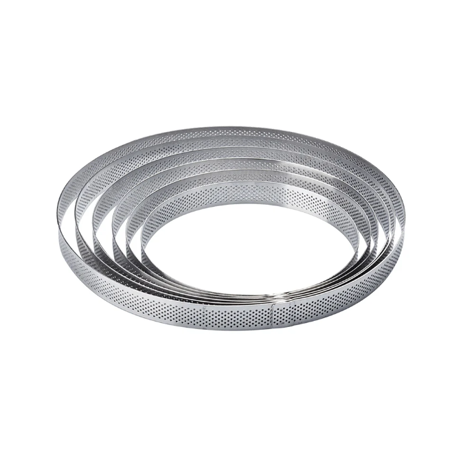 Round Microperforated Stainless Steel Bands Ø 210 X H 20 Mm - 10/12 Servings