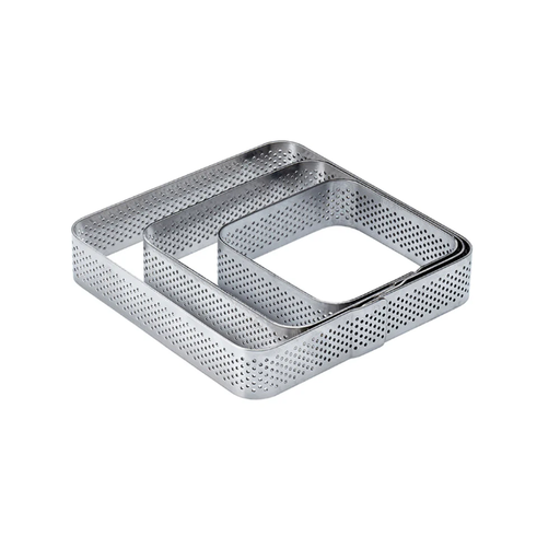 [XF02] Square Microperforated Stainless With Rounded Corners 105 X 105 X H 20 Mm